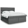 Image de Sommier À Lattes De Lit Avec Matelas Gris Foncé 180x200cm Tissu Vidaxl