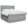 Image de Sommier À Lattes De Lit Avec Matelas Gris Clair 180x200cm Tissu Vidaxl