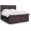 Image de Sommier À Lattes De Lit Avec Matelas Marron Foncé 200x200 Cm Vidaxl