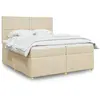 Image de Sommier    Lattes De Lit Avec Matelas Cr ¨me 200x200 Cm Tissu Vidaxl