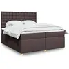 Image de Sommier À Lattes De Lit Avec Matelas Marron Foncé 200x200 Cm Vidaxl
