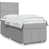 Image de Sommier À Lattes De Lit Avec Matelas Gris Clair 80x200 Cm Tissu Vidaxl