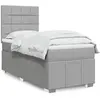 Image de Sommier À Lattes De Lit Avec Matelas Gris Clair 80x200 Cm Tissu Vidaxl
