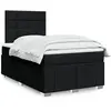 Image de Sommier À Lattes De Lit Avec Matelas Noir 120x200 Cm Tissu Vidaxl
