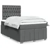 Image de Sommier À Lattes De Lit Avec Matelas Gris Foncé 120x200cm Tissu Vidaxl