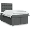 Image de Sommier À Lattes De Lit Avec Matelas Gris Foncé 120x200cm Tissu Vidaxl