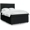 Image de Sommier À Lattes De Lit Avec Matelas Noir 140x190 Cm Tissu Vidaxl