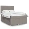 Image de Sommier À Lattes De Lit Avec Matelas Taupe 140x190 Cm Tissu Vidaxl