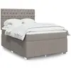 Image de Sommier À Lattes De Lit Avec Matelas Taupe 140x190 Cm Tissu Vidaxl