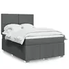 Image de Sommier À Lattes De Lit Avec Matelas Gris Foncé 140x200cm Tissu Vidaxl