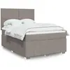 Image de Sommier À Lattes De Lit Avec Matelas Taupe 140x200 Cm Tissu Vidaxl