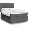 Image de Sommier À Lattes De Lit Avec Matelas Gris Foncé 140x200cm Tissu Vidaxl
