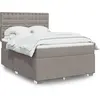Image de Sommier À Lattes De Lit Avec Matelas Taupe 140x200 Cm Tissu Vidaxl