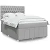 Image de Sommier À Lattes De Lit Avec Matelas Gris Clair 160x200cm Tissu Vidaxl