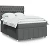 Image de Sommier À Lattes De Lit Avec Matelas Gris Foncé 160x200cm Tissu Vidaxl