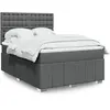 Image de Sommier À Lattes De Lit Avec Matelas Gris Foncé 160x200cm Tissu Vidaxl