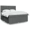 Image de Sommier À Lattes De Lit Avec Matelas Gris Foncé 180x200cm Tissu Vidaxl