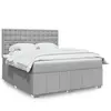 Image de Sommier À Lattes De Lit Avec Matelas Gris Clair 180x200cm Tissu Vidaxl