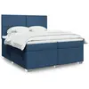 Image de Sommier    Lattes De Lit Avec Matelas Bleu 200x200 Cm Tissu Vidaxl