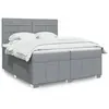 Image de Sommier À Lattes De Lit Avec Matelas Gris Clair 200x200cm Tissu Vidaxl