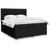 Image de Sommier À Lattes De Lit Avec Matelas Noir 200x200 Cm Tissu Vidaxl