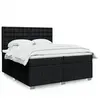 Image de Sommier À Lattes De Lit Avec Matelas Noir 200x200 Cm Tissu Vidaxl
