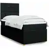Image de Sommier À Lattes De Lit Avec Matelas Noir 90x190 Cm Tissu Vidaxl