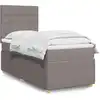 Image de Sommier À Lattes De Lit Avec Matelas Taupe 90x190 Cm Tissu Vidaxl