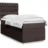 Image de Sommier À Lattes De Lit Avec Matelas Marron Foncé 90x190 Cm Vidaxl