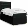 Image de Sommier À Lattes De Lit Avec Matelas Noir 90x190 Cm Tissu Vidaxl