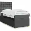 Image de Sommier À Lattes De Lit Avec Matelas Gris Foncé 90x200 Cm Tissu Vidaxl