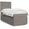 Image de Sommier À Lattes De Lit Avec Matelas Taupe 90x200 Cm Tissu Vidaxl