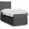Image de Sommier À Lattes De Lit Avec Matelas Gris Foncé 100x200cm Tissu Vidaxl