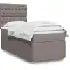 Image de Sommier À Lattes De Lit Avec Matelas Taupe 100x200 Cm Tissu Vidaxl