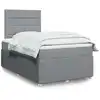 Image de Sommier À Lattes De Lit Et Matelas Gris Clair 120x190 Cm Tissu Vidaxl