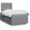 Image de Sommier À Lattes De Lit Avec Matelas Gris Clair 120x200cm Tissu Vidaxl