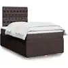 Image de Sommier À Lattes De Lit Avec Matelas Marron Foncé 120x200 Cm Vidaxl