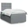Image de Sommier À Lattes De Lit Avec Matelas Gris Clair 120x200cm Tissu Vidaxl