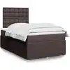 Image de Sommier À Lattes De Lit Avec Matelas Marron Foncé 120x200 Cm Vidaxl