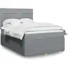 Image de Sommier À Lattes De Lit Avec Matelas Gris Clair 140x190cm Tissu Vidaxl