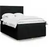 Image de Sommier À Lattes De Lit Avec Matelas Noir 140x190 Cm Tissu Vidaxl