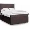 Image de Sommier À Lattes De Lit Avec Matelas Marron Foncé 140x190 Cm Vidaxl