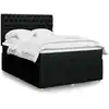 Image de Sommier À Lattes De Lit Avec Matelas Noir 140x190 Cm Tissu Vidaxl