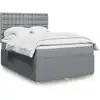 Image de Sommier À Lattes De Lit Avec Matelas Gris Clair 140x190cm Tissu Vidaxl