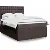 Image de Sommier À Lattes De Lit Avec Matelas Marron Foncé 140x190 Cm Vidaxl