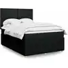 Image de Sommier À Lattes De Lit Avec Matelas Noir 140x200 Cm Tissu Vidaxl