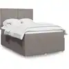 Image de Sommier À Lattes De Lit Avec Matelas Taupe 140x200 Cm Tissu Vidaxl