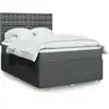 Image de Sommier À Lattes De Lit Avec Matelas Gris Foncé 140x200cm Tissu Vidaxl