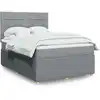 Image de Sommier À Lattes De Lit Avec Matelas Gris Clair 160x200cm Tissu Vidaxl