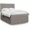 Image de Sommier À Lattes De Lit Avec Matelas Taupe 160x200 Cm Tissu Vidaxl